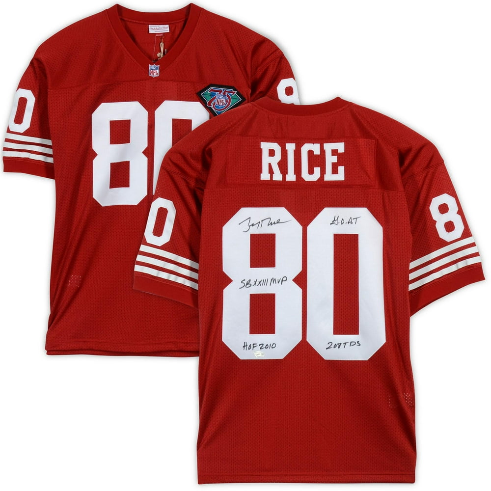 Jerry Rice San Francisco 49ers Autographed Mitchell & Ness Red