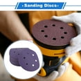 thumbnail image 2 of Unique Bargains 50 Pcs Sanding Discs, 6 Inch 6 Hole Hook and Loop Sandpaper Universal for Metal, Wood, Automotive Repair Durability Ceramic Polyester Film Purple 220 Grit, 2 of 7