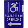 thumbnail image 2 of Access at Side of Building Left Arrow Sign (Aluminium Reflective,Rust Free, Blue 7x10)-The Pour Tous Blue LINE, 2 of 4
