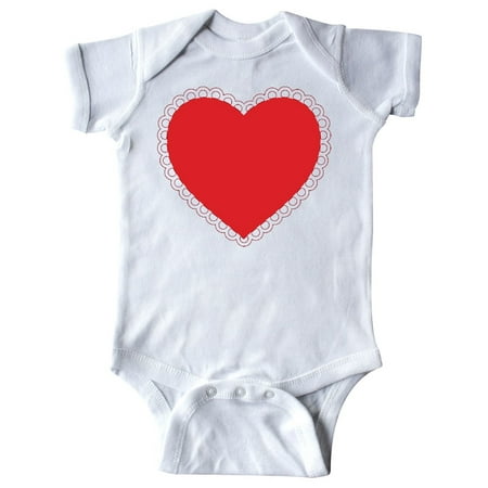 

Inktastic Valentine s Day Red Lace Heart Outfit Gift Baby Boy or Baby Girl Bodysuit