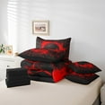 thumbnail image 4 of Red Black Honeycomb Bed in a Bag Twin,Basketball Comforter Set 7 Pieces Children Teens,Modern Geometric Hexagon Bedding Sets,Classic Sports Theme Sheet Set with Comforter, 4 of 5