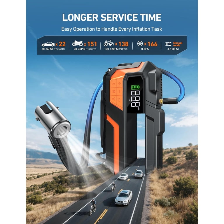 AstroAI M12 Jump Starter with Air Compressor, 6000A photo 3