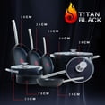 thumbnail image 2 of Batería de cocina 10 piezas Titan Black elaborada con titanio y acero inoxidable compatible con estufas de inducción, horno  eléctricas y gas, centro indicador de calor., 2 of 8