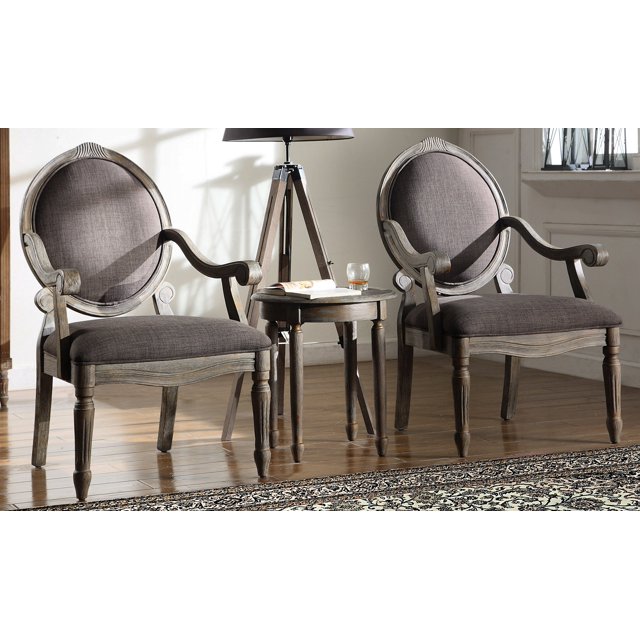 Best Master Furniture Jenni Traditional Living Room Accent Chair & Table Set 25" x 23" x 39"