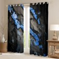 thumbnail image 2 of Manfei Aesthetic Marble Blackout Curtains Set of 2 (52x84 Each), Foil Curtain, Black and Blue, 2 of 6
