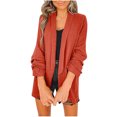 thumbnail image 2 of SDJMa Women's Lightweight Vee Cardigan Sweater Fashion Women Solid Ladies Suit Turn-down Collar Cardigan Casual Coat, 2 of 6