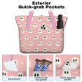 thumbnail image 2 of Tote Bag for Women - Pink Halloween Ghosts Shoulder Bag - Large Utility Work Duffle Bag with Zipper Handbag for Travel, Work, Sprots, 2 of 5