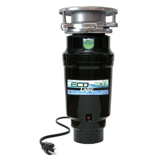 Eco Logic 1/3 HP Garbage Disposal with Attached Power Cord, Removable