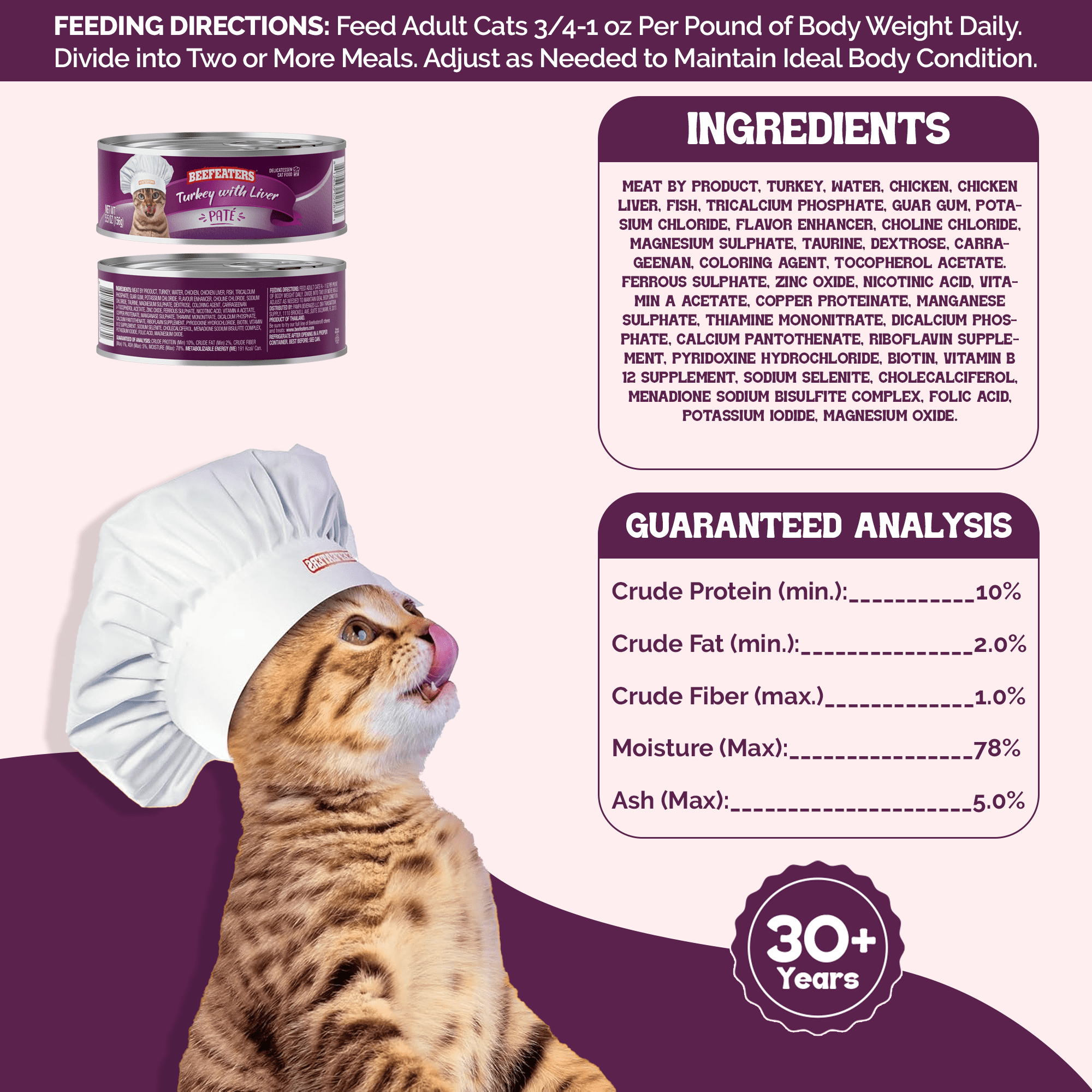Beefeaters Turkey Liver Pate Cat Treats 5.5oz (24-Pack) – Adult Wet Food with Taurine, Premium Catfood Wet Food, No Artificial  Additives, Balanced Nutrition | Supports Immune System & Vision