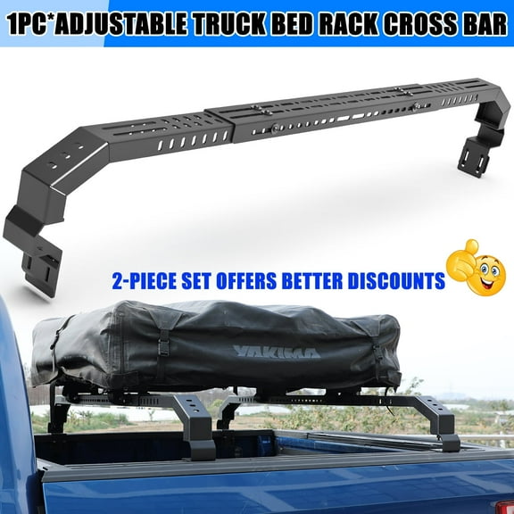 1 Piece Universal Adjustable Pickup Truck Rack Crossbars,Heavy Duty Steel Extendable Truck Bed Ladder Rack With A Weight Capacity Of 6oo Lbs