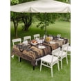 thumbnail image 5 of 52x70 Inch Outdoor Tablecloth with Umbrella Hole Zipper Rectangle Wooden Plank Rectangular Tablecloths Outside Waterproof Rustic Farmhouse Brown Black Barn Door Patio Table Cover for Picnic Party, 5 of 8