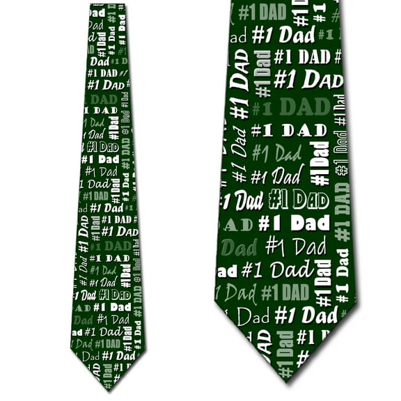 Number one Dad Necktie Mens Father's Day Ties by Three Rooker