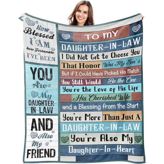 LHSHID Daughter in Law Gifts Gifts for Daughter in Law Blanket to My Daughter in Law Blanket Birthday Gifts for Future Daughter in Law Anniversary Valentine Daughter in Law Gifts 60x80in