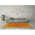 thumbnail image 3 of Ahgly Company Machine Washable Indoor Square Persian Yellow Traditional Area Rugs, 5' Square, 3 of 4