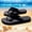 Black, variant on EliteGoogv Mens Flip Flops Non Thong Open Toe Summer Beach Slippers For Men Breathable Flat Rubber Sole Wide Fit Outdoor Walking Sandals Travel Casual Footwear US :10