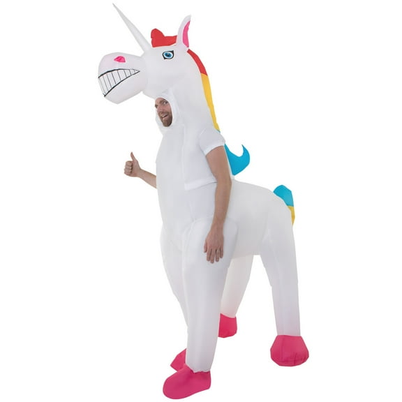 Morphsuits Adult Inflatable Giant Unicorn Costume Funny Blow Up Halloween Multi-color One Size