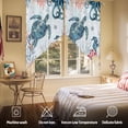 thumbnail image 5 of Swag Curtain Valances Sea Turtle Octopus Swag Valances for Kitchen Windows Ocean Starfish Coral Seaweed Short Topper Curtains Valance Tier Pair for Kitchen Bedroom Living Room Bathroom 28"x36", 5 of 8