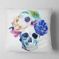 thumbnail image 2 of Designart Anemones and Scull - Floral Throw Pillow - 16x16, 2 of 5