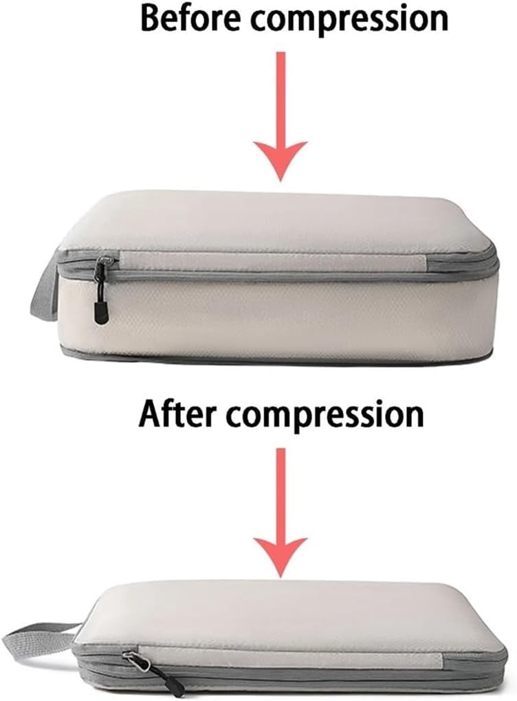 Compression Packing Cubes for Travel, Hanging Vacuum Storage Bags, Compression Bags, Lightweight Luggage Organizer