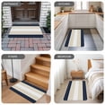thumbnail image 6 of Navy Beige Striped Door Mat Indoor Outdoor, Gradient Geometric Blue White Non Slip Welcome Mat with Rubber Backing, Absorbent Fabric Front Door Mats Entryway Rug for Home Patio Entrance 16"x24", 6 of 9