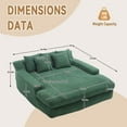thumbnail image 5 of MOONMISS Chenille Upholstered 2-seater Deep Seat Lazy Sofa Bed with 5 Back Pillows-Emerald, 5 of 5