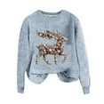 thumbnail image 4 of Gkeoshab Vintage Christmas Women's Gem-Decorated Knit Style Sweatshirt, Sparkling Embellished Pullover with Ribbed Trim for a Glamorous Casual Look and Everyday Elegant Comfort Light Blue M, 4 of 4
