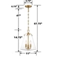 thumbnail image 6 of Crystorama Voss 3 Light Luxe Gold Mini Chandelier - 11"W x 14.75"H x 11"D, 6 of 8