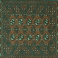 thumbnail image 1 of Ahgly Company Indoor Square Persian Turquoise Blue Traditional Area Rugs, 3' Square, 1 of 4