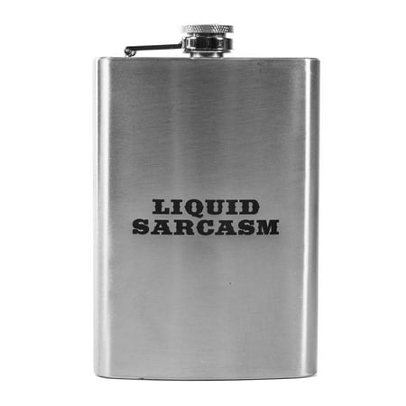 

8oz Stainless Liquid Sarcasm Flask L1