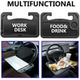 thumbnail image 2 of Multi-Function Portable Car Steering Wheel Desk Table, Steering Wheel Double-Sided Trays, Laptop Stand Table Holder Fits Most Vehicles Steering Wheels for Travels (Black), 2 of 7
