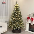 thumbnail image 2 of HOMCOM 7ft Artificial Prelit Christmas Tree with Dual Colour LED Light and 1466 Tips, Metal Stand, Hinged Xmas Tree for Home Office Holiday, Green, 2 of 8