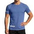 thumbnail image 4 of Men's Cooling Ice Silk Running Shirts Quick Dry Short Sleeve Athletic Gym T-Shirts Outdoor Workout Tshirts Summer Quick Drying T-Shirt(Blue,XXL), 4 of 5