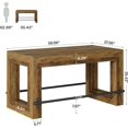 thumbnail image 2 of Finmind 59" Home Bar Table Unit, Industrial Counter Height Bar Cabibnet for Kitchen, Rustic Brown, 2 of 5