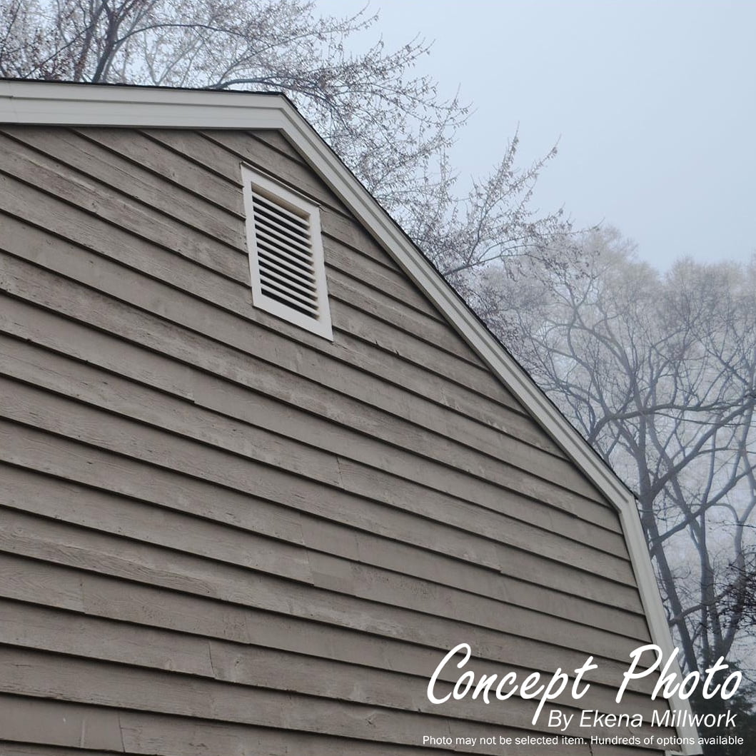 16"W x 18"H Octagonal Top Gable Vent (21"W x 23"H Frame Size): Unfinished, Functional, Smooth Western Red Cedar Gable Vent w/ Brick Mould Face Frame