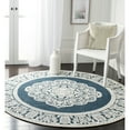 thumbnail image 2 of SAFAVIEH Marbella Beatrice Traditional Area Rug, Dark Blue/Ivory, 6' x 6' Round, 2 of 10