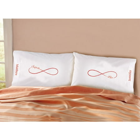 Personalized Infinity Love Pillowcase Set, Set of 2
