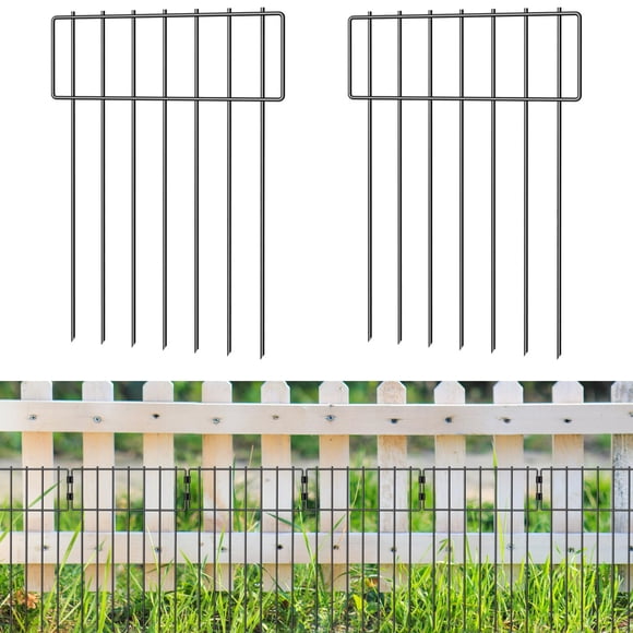 20 Pack Animal Barrier Fence, No Digging Garden Fence, Rustproof Wire Garden Bottom Fence, Dog Rabbits Ground Border Fence for Ga