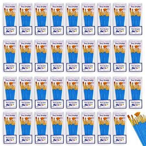 Color Swell Bulk Paint Brushes - 18 Packs of 12 Paint Brushes per Pack 216 Paint Brushes Total - Bulk Paint Brushes