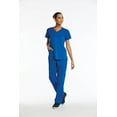 thumbnail image 1 of Elements Women's EL9945 Mock Wrap Scrub Top and Half-Elastic Waistband Scrub Pant Set Royal Blue 2X-Large, 1 of 3