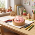 thumbnail image 6 of Dumpling Squishy Stuffed Bun Plush Toy, 3.35 Inches Soft Squeeze Doll with Steamer Basket for Desk Decoration and Display, 6 of 7