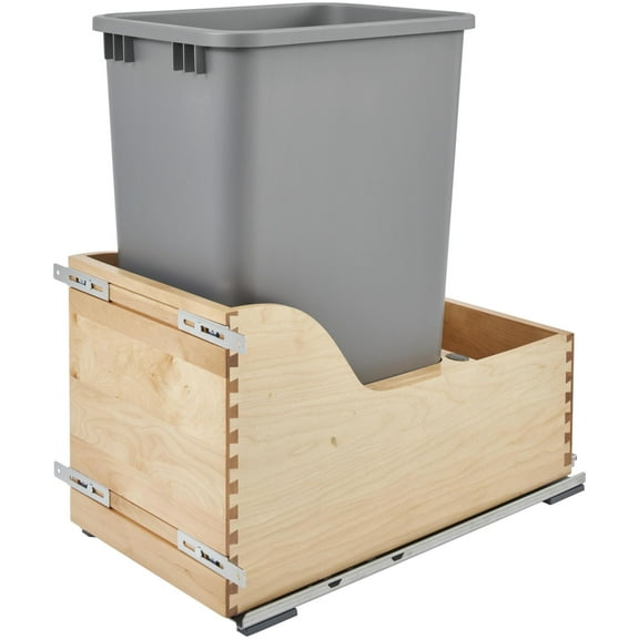 Rev-A-Shelf 4Wcsd-1550Dm-1 Wood Classics 12"W Single Pull Out Bump To Open 50 Qt / 12.5