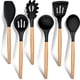 thumbnail image 1 of Juego de utensilios de cocina E-far de silicona con mango de madera, 6 piezas, 1 of 7