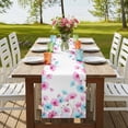 thumbnail image 4 of Table Runners 70 Inches Long Dress Scarves, Blue Pink Flowers Farmhouse Coffee/Dining/Kitchen Table Decor, Holiday Table Runner, Spring Garden Floral Watercolor 13x70 Inch, 4 of 9