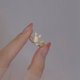 thumbnail image 4 of Anillo de conejo y zanahoria para mujer, anillo abierto ajustable con ópalo, joyería de moda con personalidad, 4 of 7
