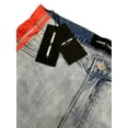 thumbnail image 3 of Homme + Femme Men's Side Red Paint Logo Trademark Slim Fit Stretch Denim Jeans (34, Stonewashed Blue), 3 of 4
