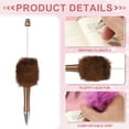 thumbnail image 3 of Uxcell 16Pcs Fluffy Beadable Pens, Plush Fuzzy Plastic Bead Pen Bead Ballpoint for DIY Gift Writing Office Supplies, Champagne Gold/Leopard, 3 of 7
