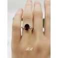 thumbnail image 4 of 9x7mm - 14x10mm Natural Mozambique Garnet Oval Cut Three Stone Ring, Sterling Silver, 4 of 5
