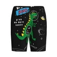 thumbnail image 4 of Easygdp Space Dino Cartoon Black Men's Short Pajama Pants, Sleep Shorts, Household Pants, Casual Pants with Pockets - Large, 4 of 9