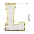 thumbnail image 2 of Chenille Letters L Patches 4-1/2 Inch Iron on Letters L Patches Golden Glitter for Clothing, Pack of 3(White), 2 of 6