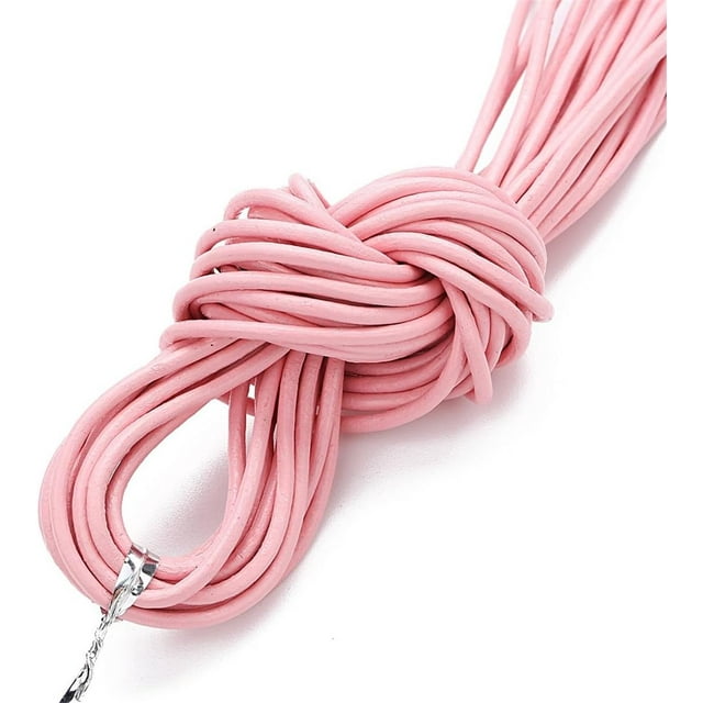 Yazoeia 10 Yards Round Leather String Cord, 3mm Wide Leather DIY Jewelry Ropes, Faux Leather Cord Rope Strips for Jewelry Making, Necklace, Bracelets, Jewelry, Braiding CJC912-164331
